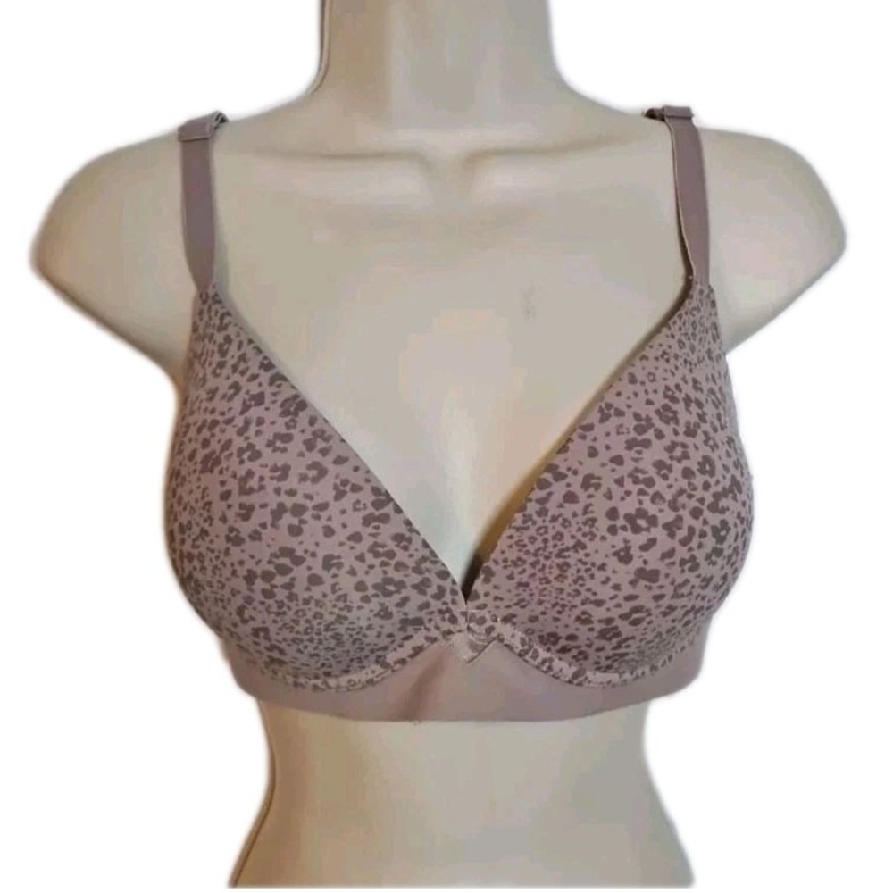 Maidenform DM2301 One Fabulous‎ Fit 2.0 Wireless Bra 34DD Purple Leopard Print